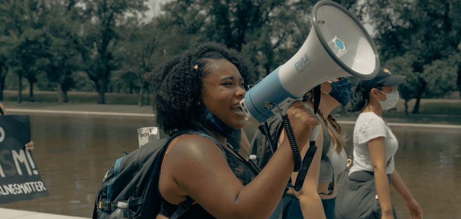 Woman with Loudspeaker BLM